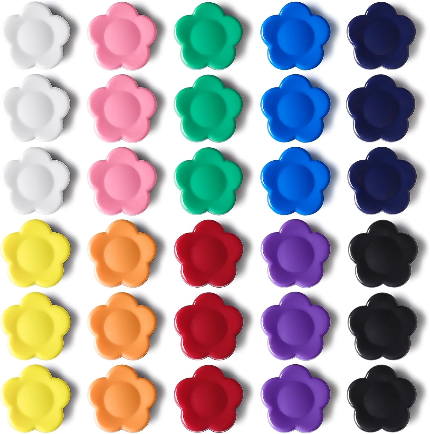 Fridge Magnets - 30 Pack Heavy Duty Refrigerator Magnets - Small Strong Magnets for Whiteboard, Lockers, Crafts, Kitchen, Office & Classroom - Decorative Cute Mini Sunflower Magnet (10 Colors)