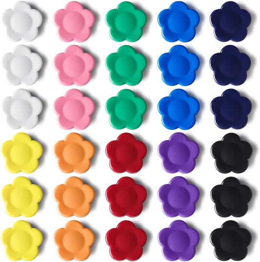 Fridge Magnets - 30 Pack Heavy Duty Refrigerator Magnets - Small Strong Magnets for Whiteboard, Lockers, Crafts, Kitchen, Office & Classroom - Decorative Cute Mini Sunflower Magnet (10 Colors)