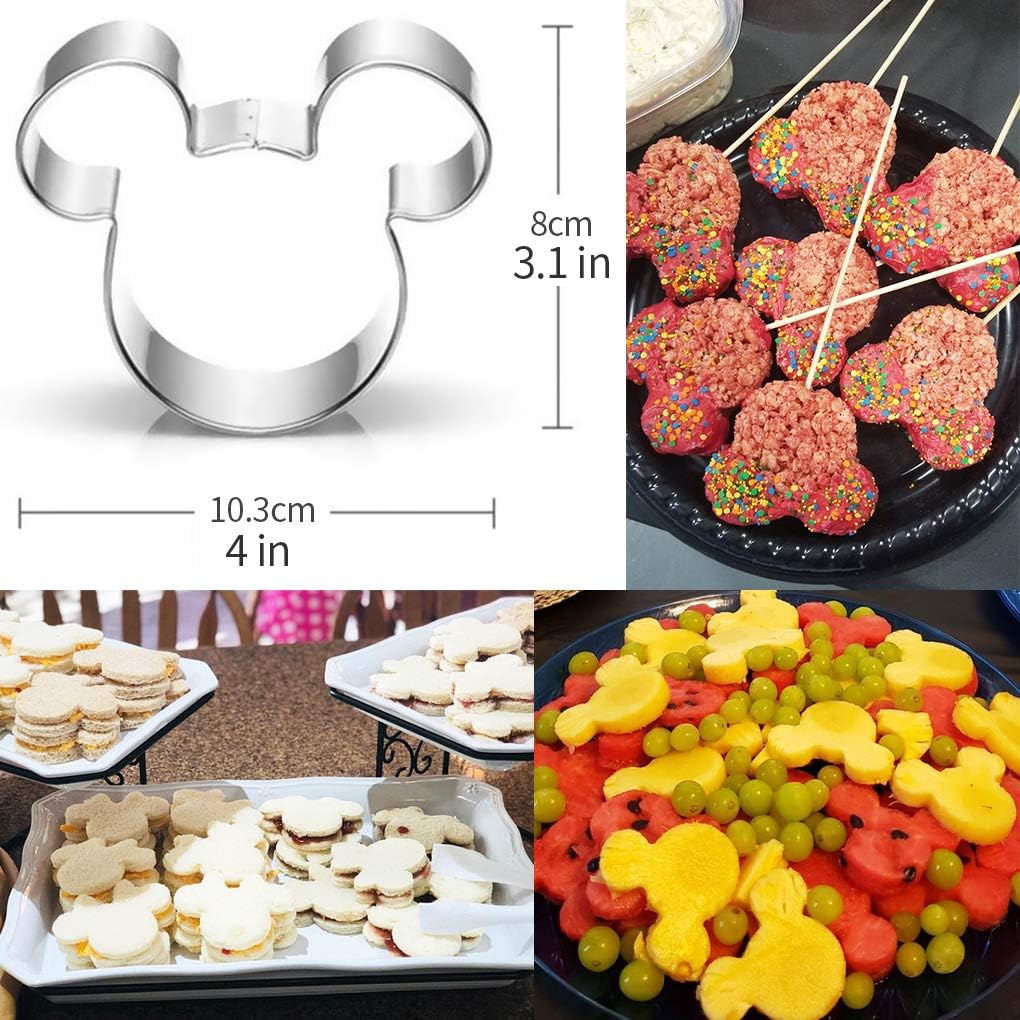 Cookie Cutter for Kids - Sandwich Cartoon of Mickey Mouse Cookie Cutter Shaped Biscuit Mould for DIY Cake Craft Bakeware Decoration Stainless Steel Cutter Set 5 pcs