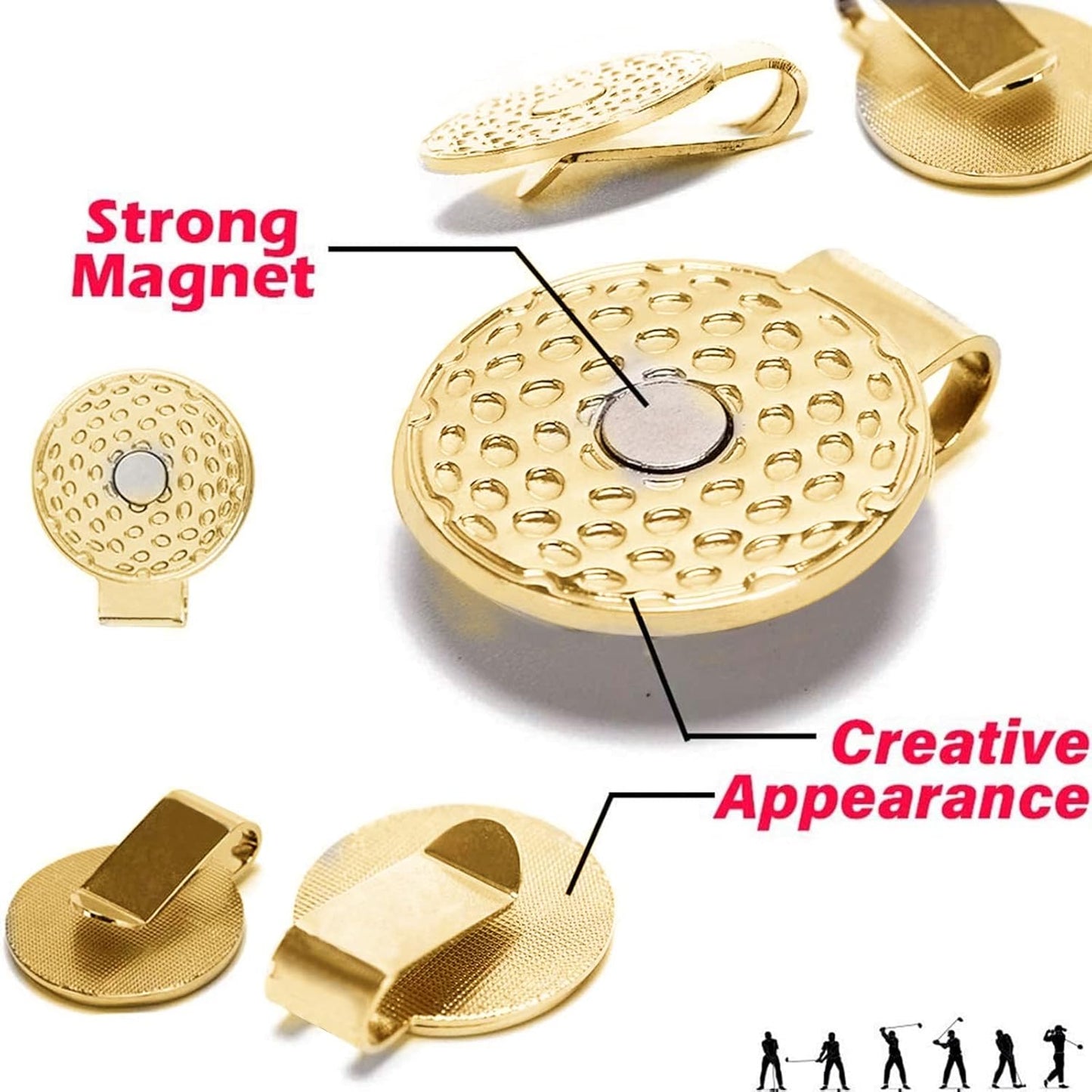 Jebor Golf Ball Markers with Hat Clips and Storage Box Value Sets for Men Women Golfer, Removable Attaches Easily to Golf Cap Premium Gifts Golf Ball Marker hat Clip