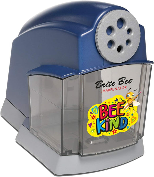 Sharpenator – Heavy Duty Classroom Electric Pencil Sharpener for Teachers & Students – Quiet Motor, Auto Stop, Large Bin, Helical Blade – Sharpens All Pencil Types (Bee Kind Front)