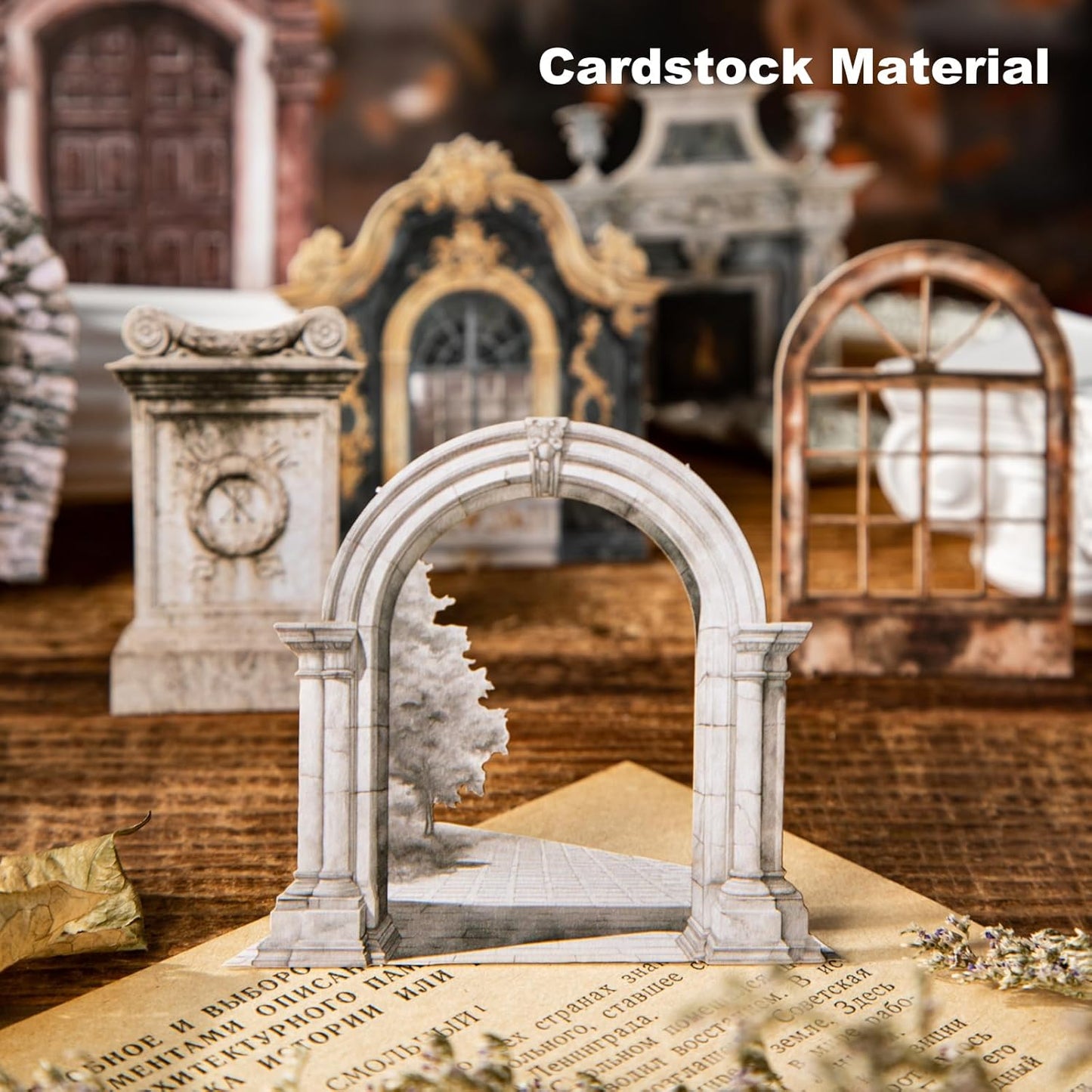 Retro Door and Window Cardstock Stickers, 80PCS Vintage Manor Ephemera for Scrapbooking, Journaling, DIY Crafts, and Planner Supplies