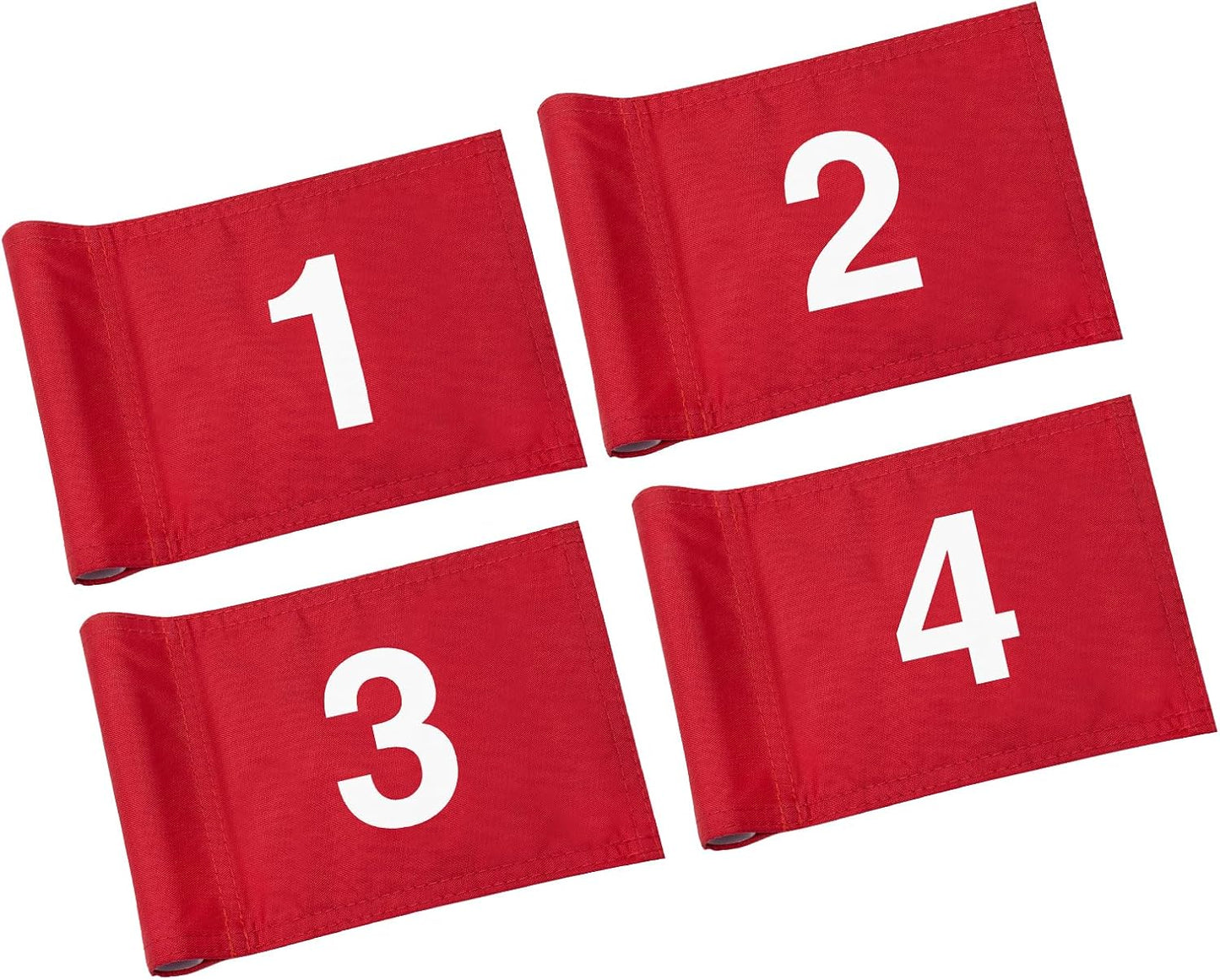 KINGTOP Numbered Golf Flag All 8x6 Inch – Upgraded Dual-Layer 420D Nylon, Double Sided Printing, Tube Inserted – Mini Practice Putting Green Flags for Yard