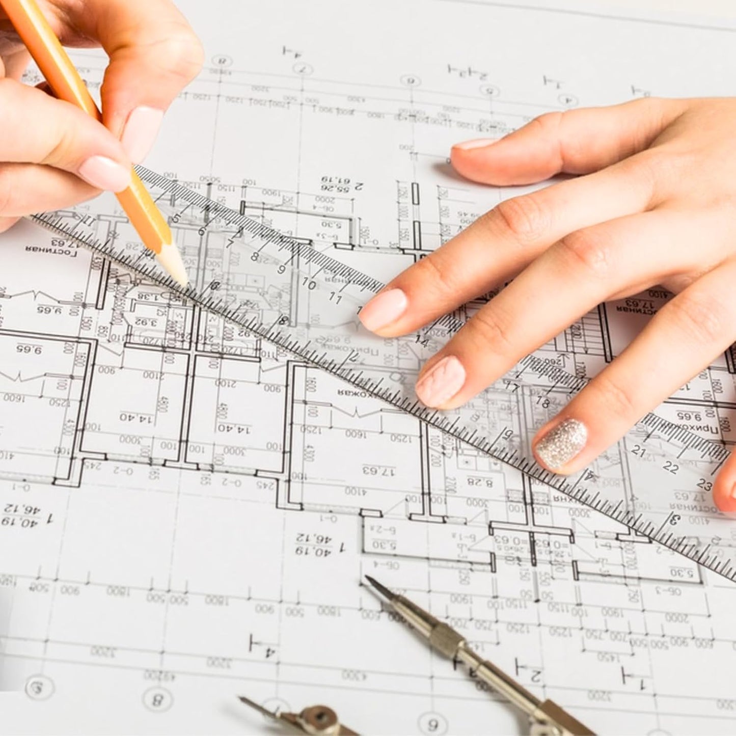 Plastic Rulers, 6 Inch Ruler, 12 Inch Ruler, Clear Ruler with Centimeters and Inches, Straight Plastic Ruler Set for Students School and Office