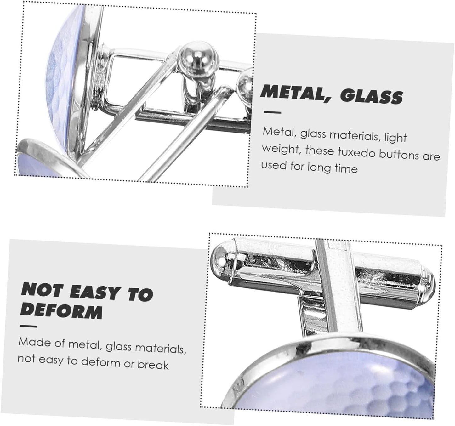 Golf Ball Cufflinks for Men and Women Silver Metal and Crystal Glass Shirt Studs Unique Suit Buttons Accessory Elegant Small Cuff Links for Business Wedding and Formal Shirts Idea