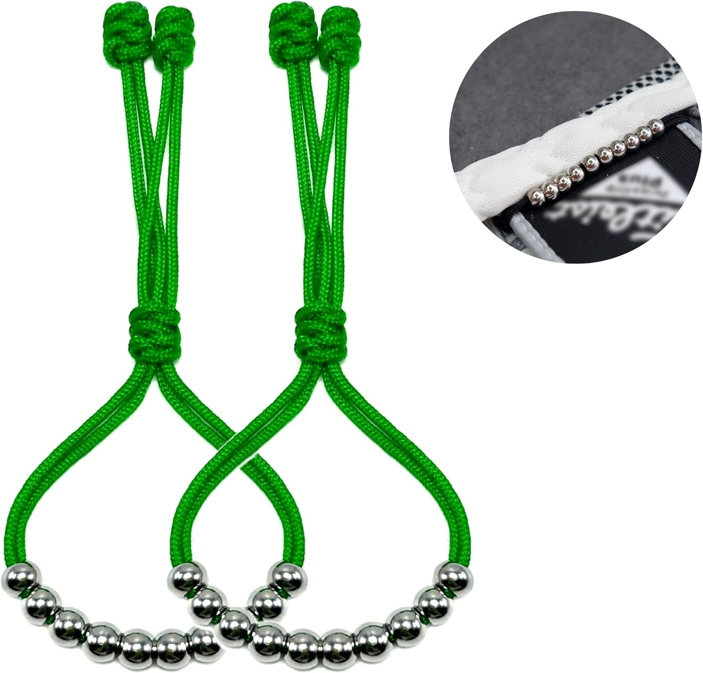 LAMIBEE Pack of 2 Golf Glove Bead Stroke Counter, 10 Stainless Steel Beads Score Counter for Gloves, Stroke Count Resizable Easy to Adjust Golf Round Scoring Tracker Accessory