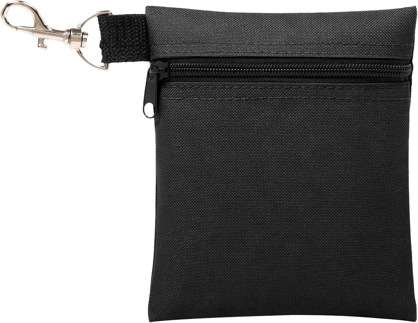 BuyAgain Golf Tee Pouch, 5.62 X 6.87 Inch Professional Zipper Golf Tee/Ball Pouch Bag with Metal Lobster Claw Clip