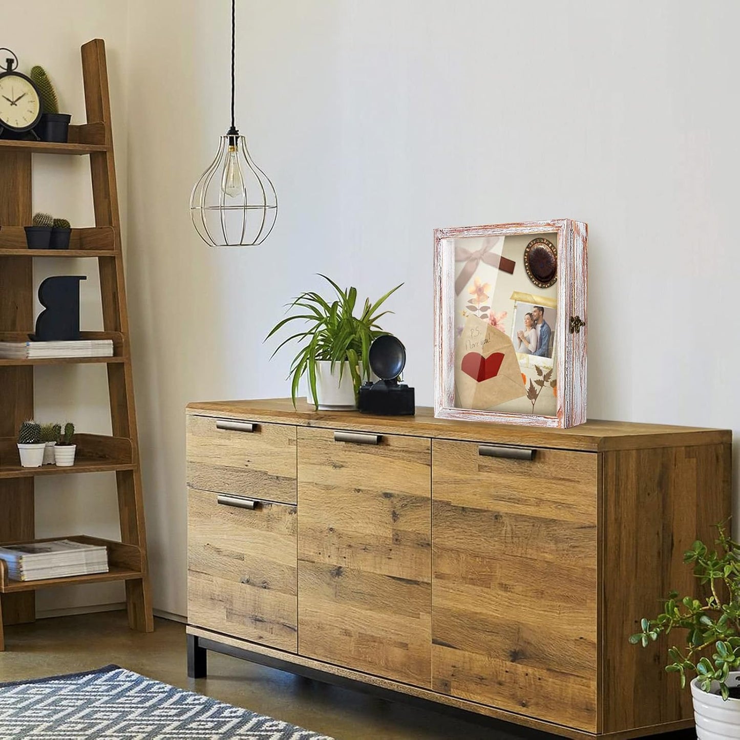 TJ.MOREE Flowers Shadow Box Display Case 11 x 14 Large Shadow Box Frame with Glass Window Door Deep Depth Picture Frame Wedding Bouquet Memorabilia Medals Photos Memory Box for Keepsakes - White Pink