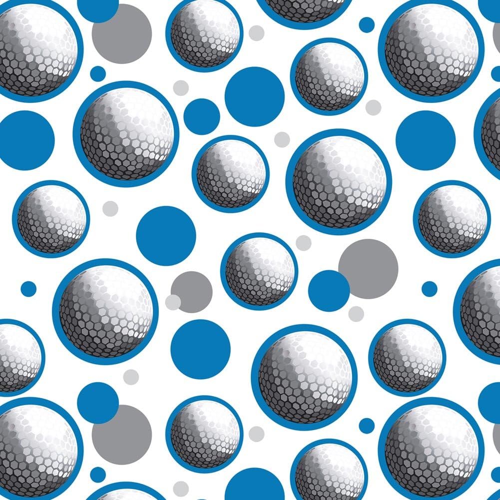 GRAPHICS & MORE Premium Gift Wrap Wrapping Paper Roll Pattern - Golfball Golf Ball Sport - Blue