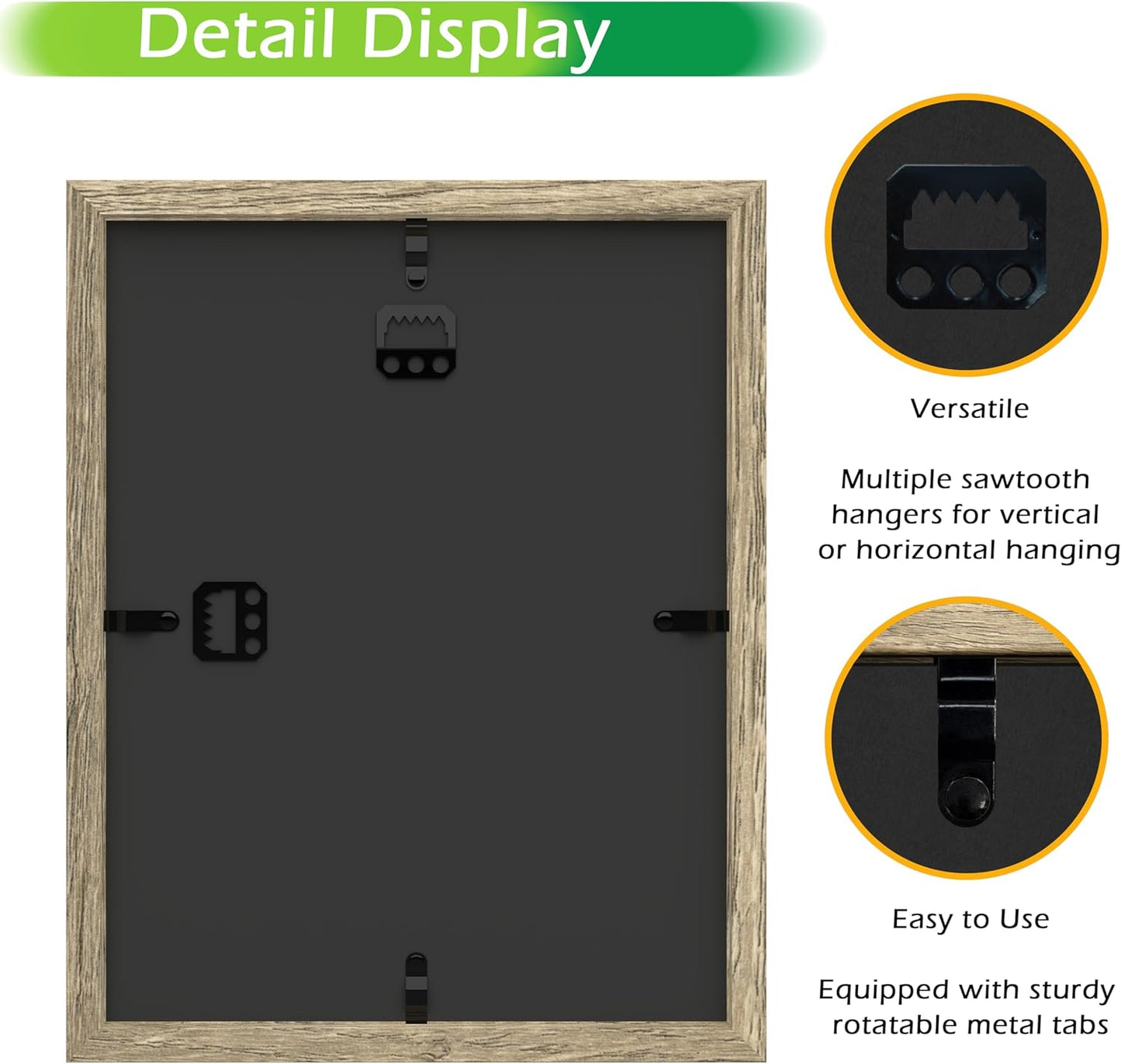 FrameWorks 8.5x11 Driftwood Wooden Shadow Box Frame – Soft Felt Back, Tempered Glass, and Included Elegant White Ball Push Pins