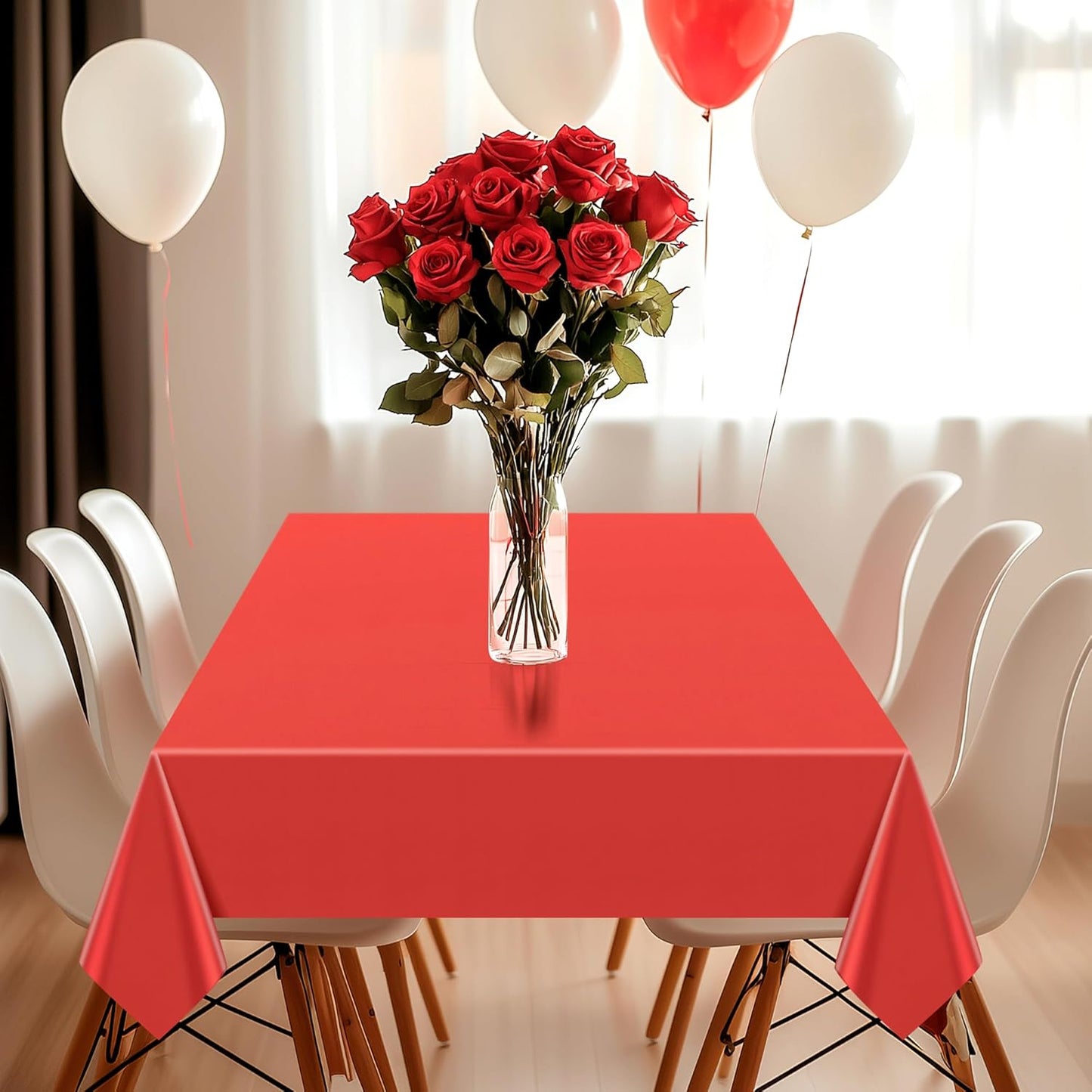 8 Pieces Rainbow Series Rectangle Tablecloth, 54x72" Solid Color Waterproof & Spillproof Disposable Plastic Table Cover, Durable Party Tablecloth for Dining, Buffet, Picnic, Outdoor Events