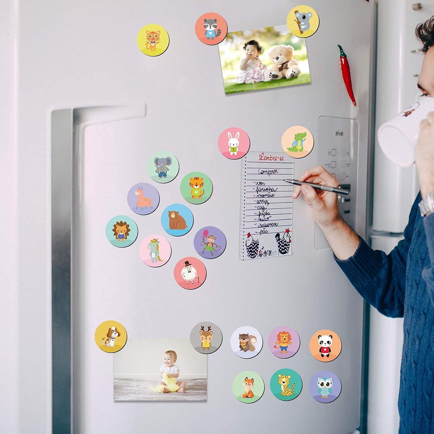 54PCS Animal Magnets for Refrigerator Decorative Fridge Lockers Magnets Cute Kitchen Iron Office Whiteboards Suitable for Adults