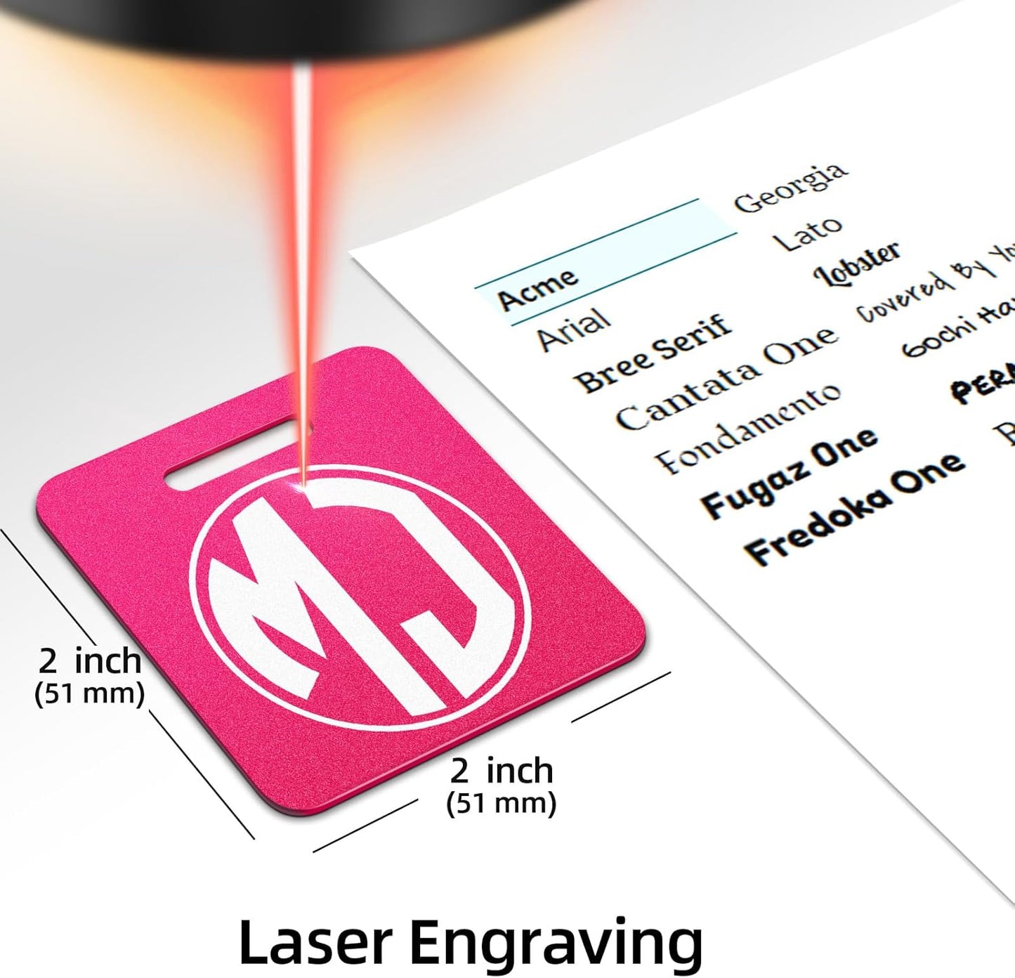 Personalized Monogram Luggage Tags for Suitcases - Metal Engraved Custom ID Luggage Name Tag Pink Black - School Bag Backpack Tags for Kids Women Golf Sport Baggage Travel Essentials