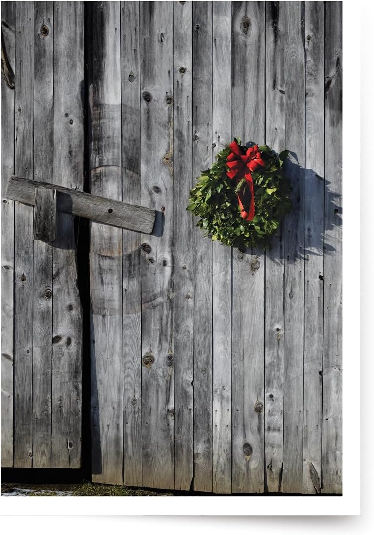 Photographic Christmas Cards, Christmas Barn (6 Cards with White Envelopes)