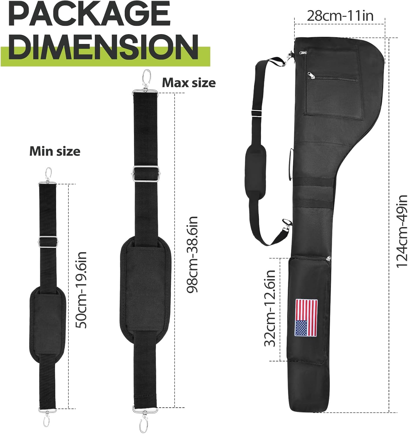 Golf Club Bag, Portable Foldable Mini Golf Carry Bag Lightweight Golf Sunday Bag for 8-10 Golf Clubs, Waterproof Golf Club Travel Bag for Women, Men