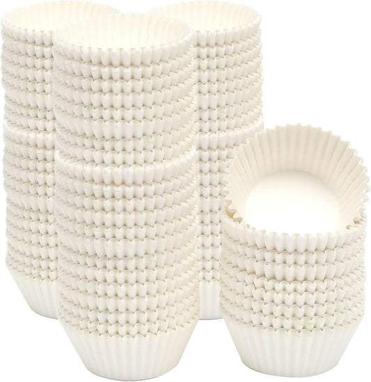 qiqee 1000pcs White Cupcake Liners Muffin Linner No Smell, Food Grade Baking Cups（Standard Size）