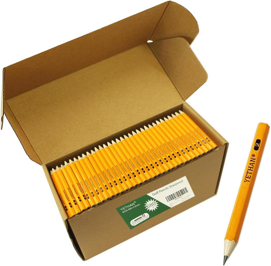 Golf Pencils, Half Pencil, 3.5" Mini Pencils, #2 HB Hexagon, Pre-sharpened, Back to school, 680 Pcs.