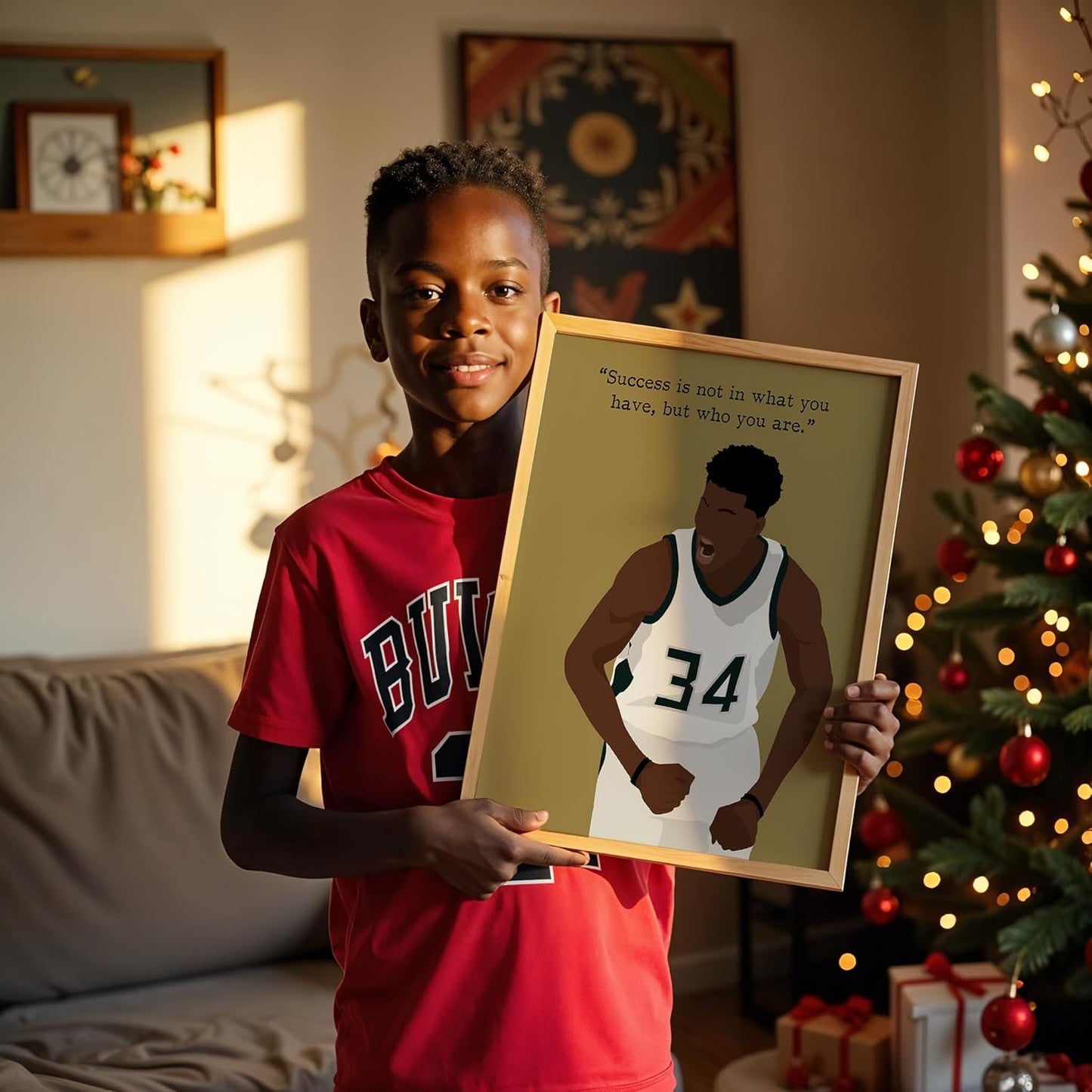 LOLUIS Motivational Basketball Superstar Hand-Drawn Artwork Sport Quote Wall Art Decorations (Unframed 16"x20", Basketball Player 6)