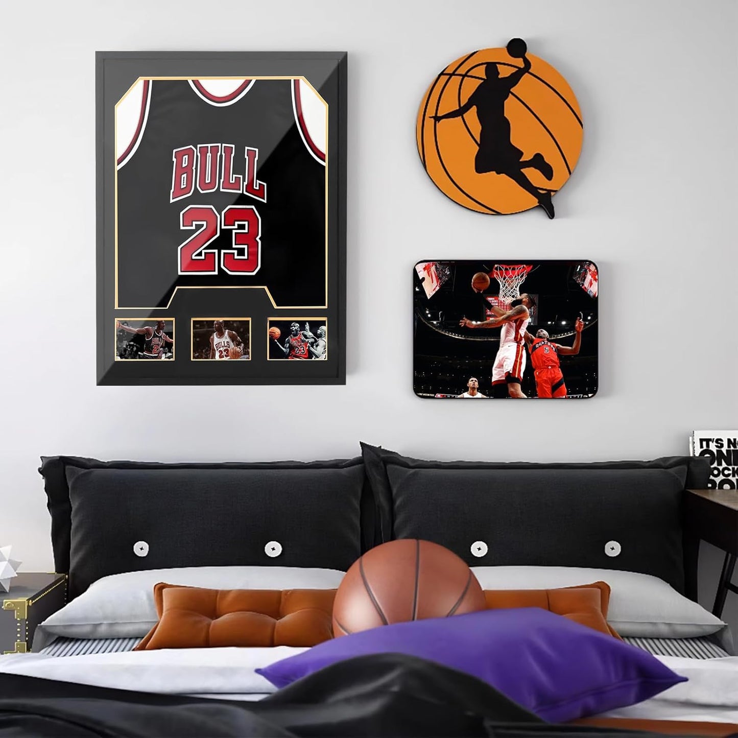 Nice C Jersey Frame Display Cases, Jersey Frame with Picture Slots, Jersey Shadow Box Display Case, 98% UV Protection, Football, Basketball (2 Pack)