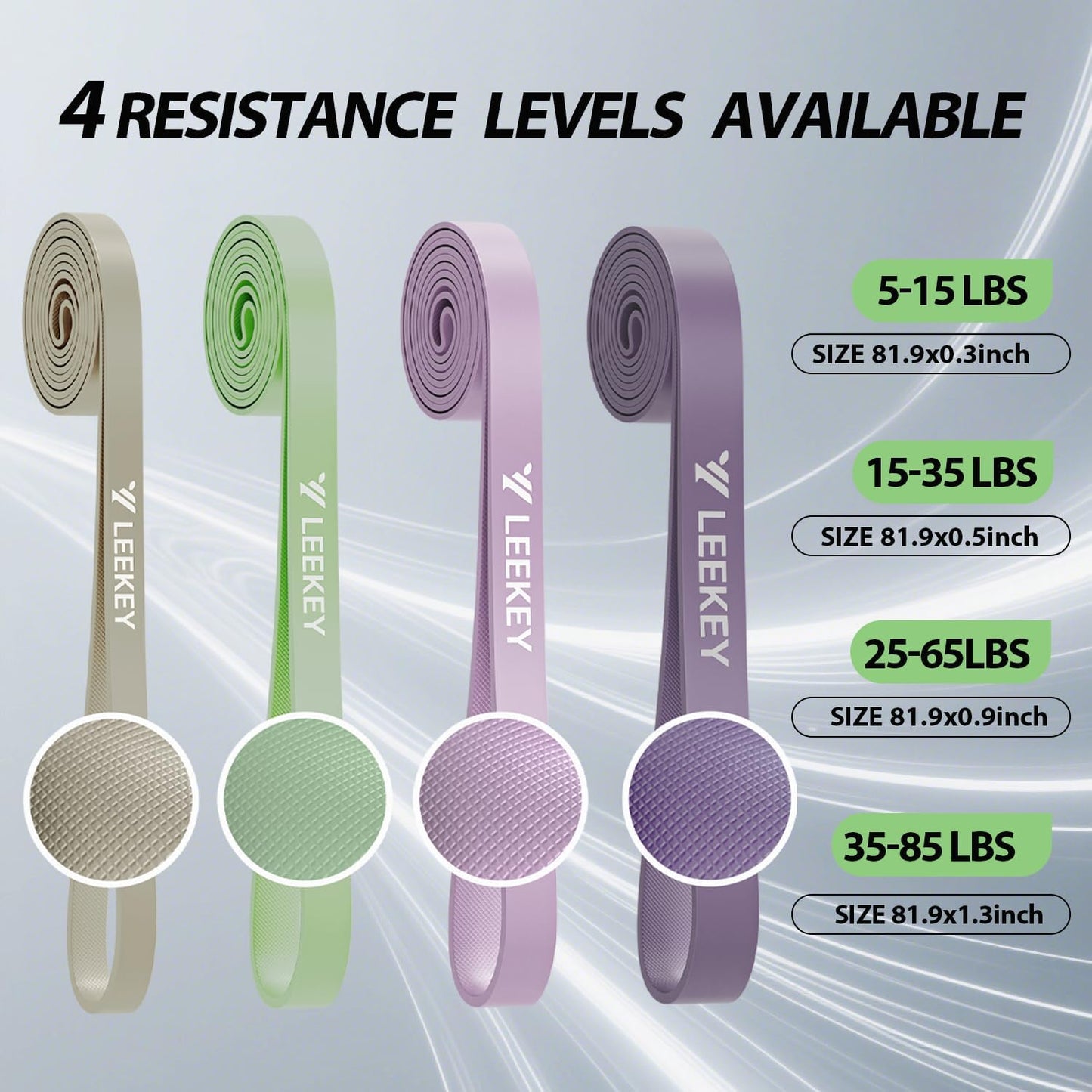 LEEKEY Resistance Bands, Exercise Bands with Handles,Pull Up Assist Bands - Band Set with Door Anchor - Bands for Working Out,Band for Men and Women Fitness Training,Home Workouts