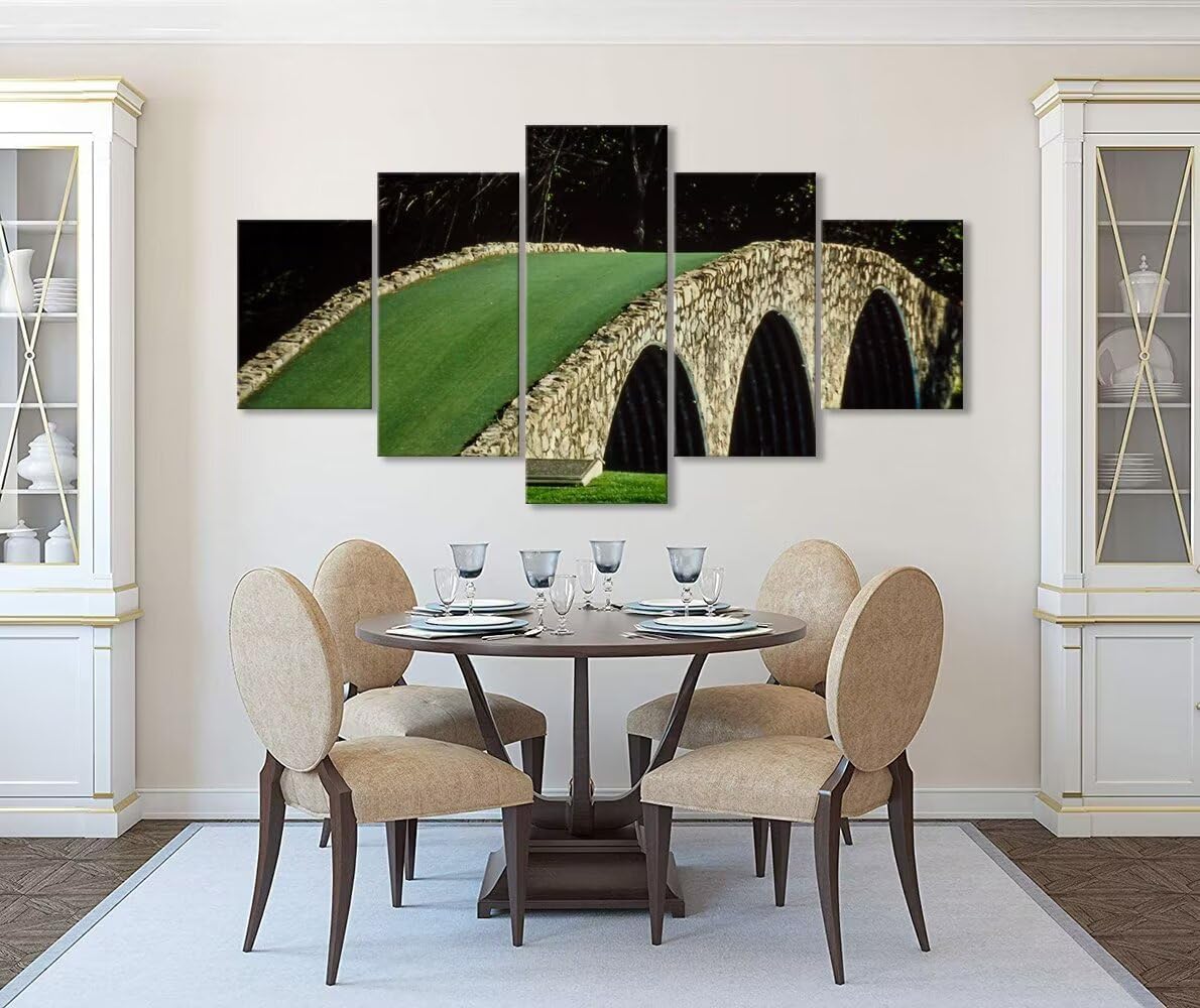 Famous Bridge at Augusta National Golf Course Wall Art for Living Room Bedroom Bathroom Home Decorations Augusta Golf Course Pictures Posters Framed Artwork Ready to Hang(50''W x 24''H)