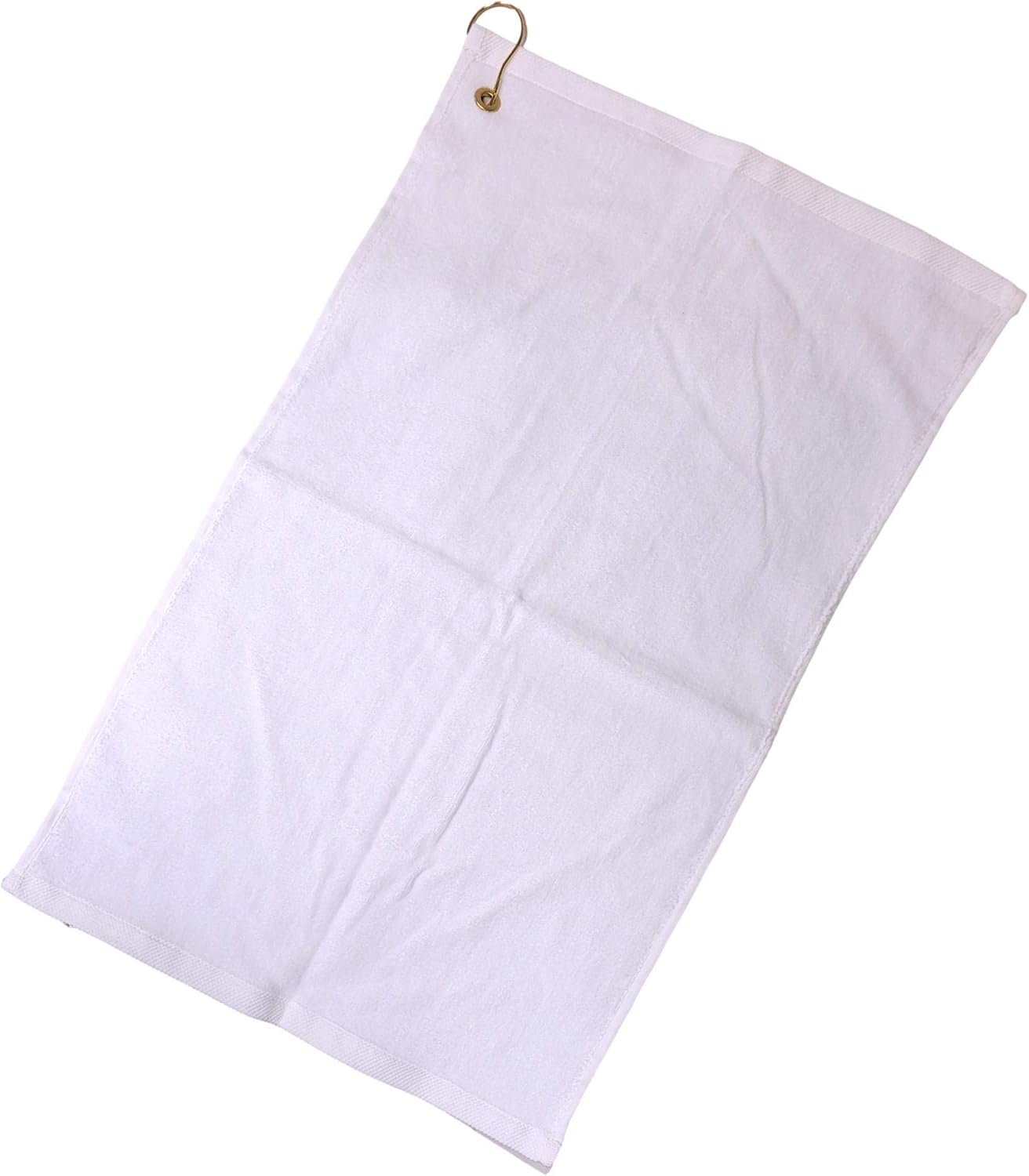 Cotton Golf Bag Towel with Clip (White)