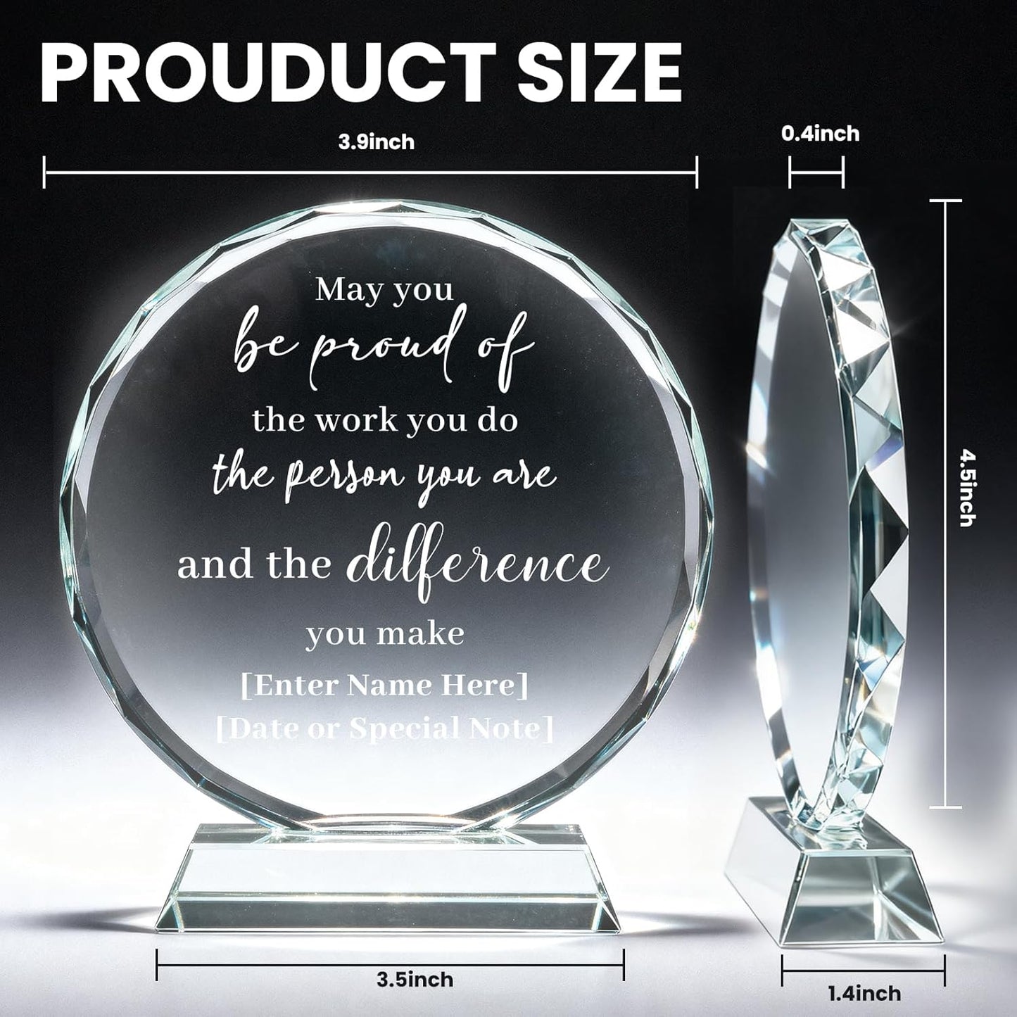 Personalized Trophy Award - Custom Crystal Awards and Trophies - Plaques Personalized Engraved - Thank You Gifts - Employee Appreciation Gifts for Cowokers, Recognition, Sports