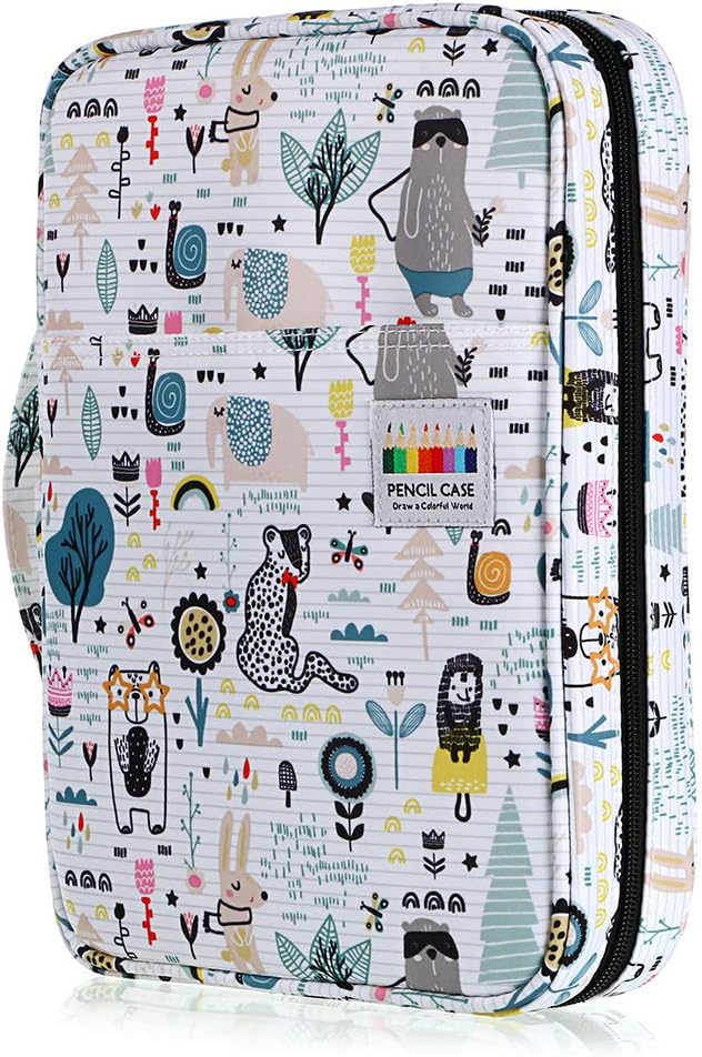 BTSKY Portable Colored Pencil Case - Colored Pencil Organizer Holds 166 Pencils or 112 Gel Pens Large Capacity Zippered Pencil Holder Gel pens