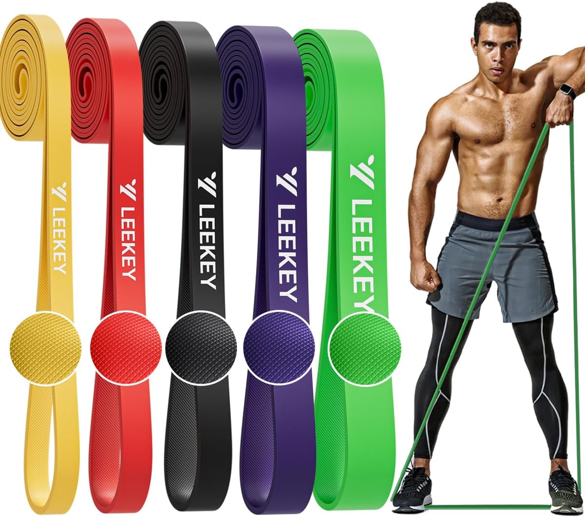 LEEKEY Resistance Bands, Exercise Bands with Handles,Pull Up Assist Bands - Band Set with Door Anchor - Bands for Working Out,Band for Men and Women Fitness Training,Home Workouts