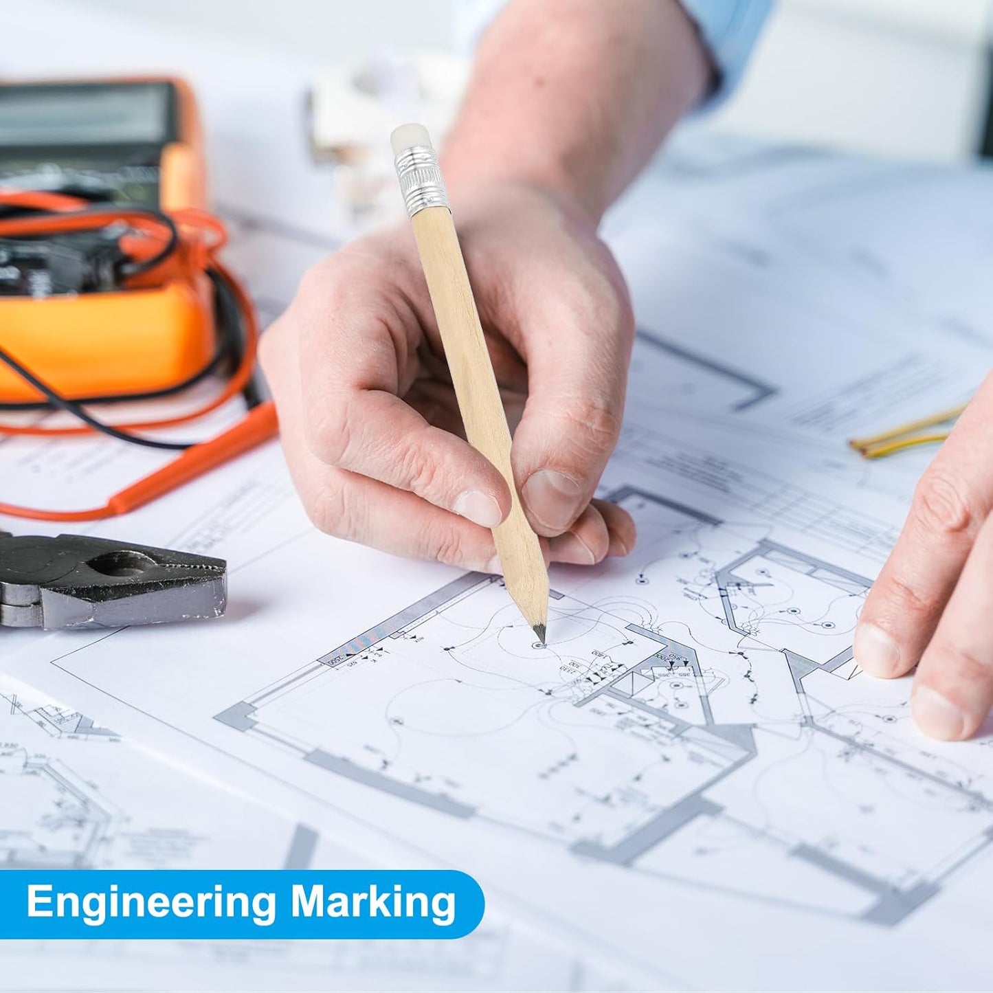 PATIKIL Half Golf Pencils Bulk, 24 Pack Pre-Sharpened Short Hexagon Wooden Pencils Mini HB Graphite Woodcase Pencil with White Eraser for Classroom Office Writing Supplies