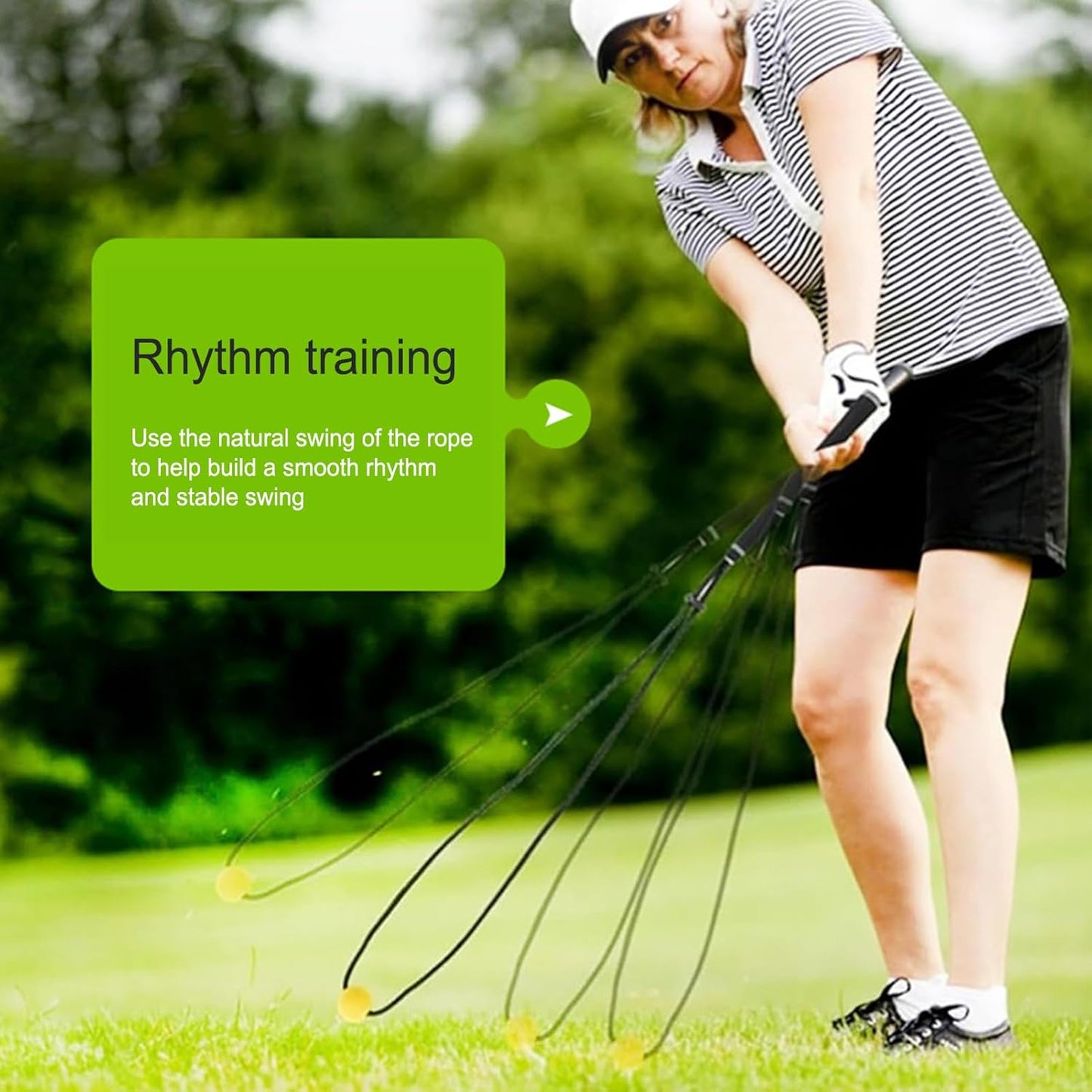 Adjustable Golf Swing Trainer – Rope Training Aid for Speed Rhythm and Power, Practice Equipment | Enhances Flexibility Strength and Accuracy for Men Women Beginners Seniors Junior Golfers