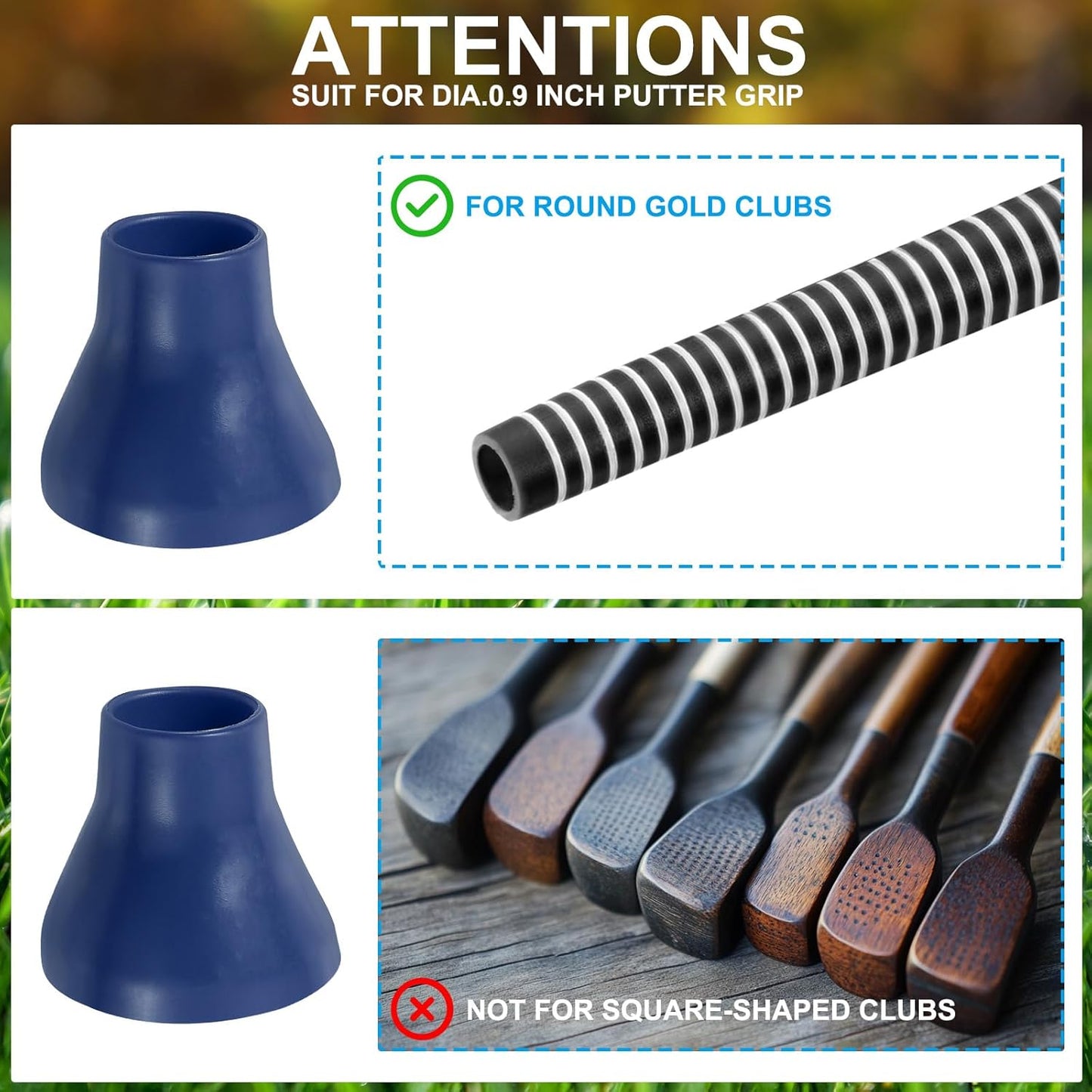 PATIKIL Golf Ball Retriever Grabber, Golf Ball Suction Cup Grabber Rubber Putter Grip Picker Upper Tool for Golfers Putter Swing Handle Accessories