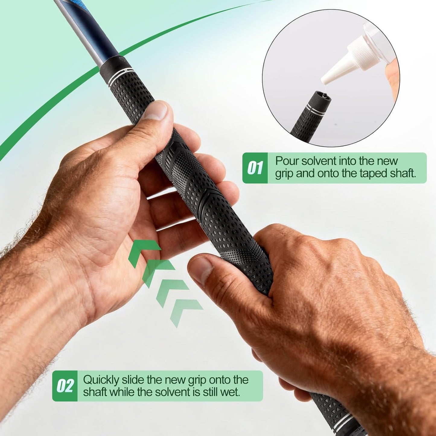 Golf Grip Kit with Grip Removal Tool & Tape - Golf Club Regripping Kit for Easy DIY Installation, Includes Golf Club Vise Clamp & Accessories for Grips Replacement for Golf Regripping Station