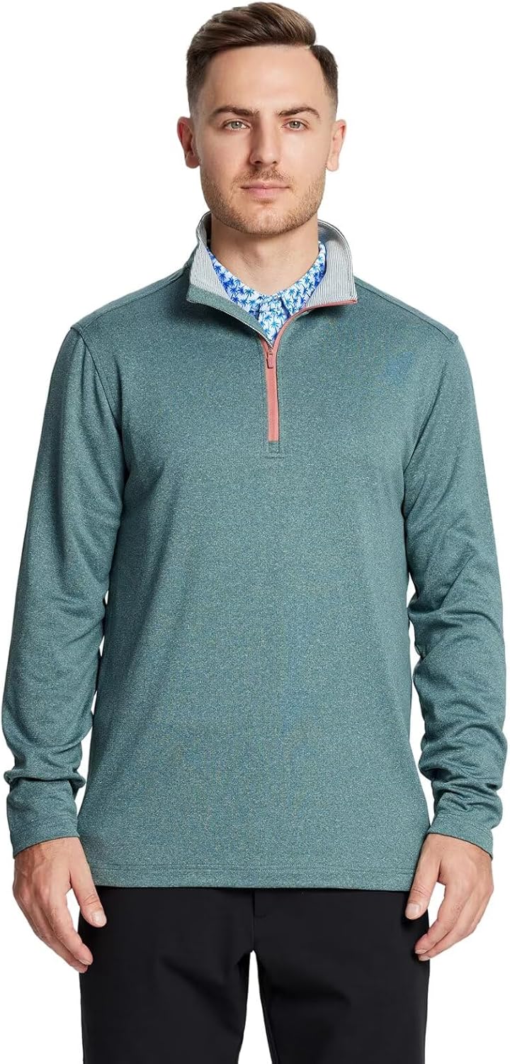 M MAELREG Quarter Zip Golf Pullover Men Dry Fit Long Sleeve Performance Wicking Mock Neck 1/4 Zip Pullover Mens Sweatshirt