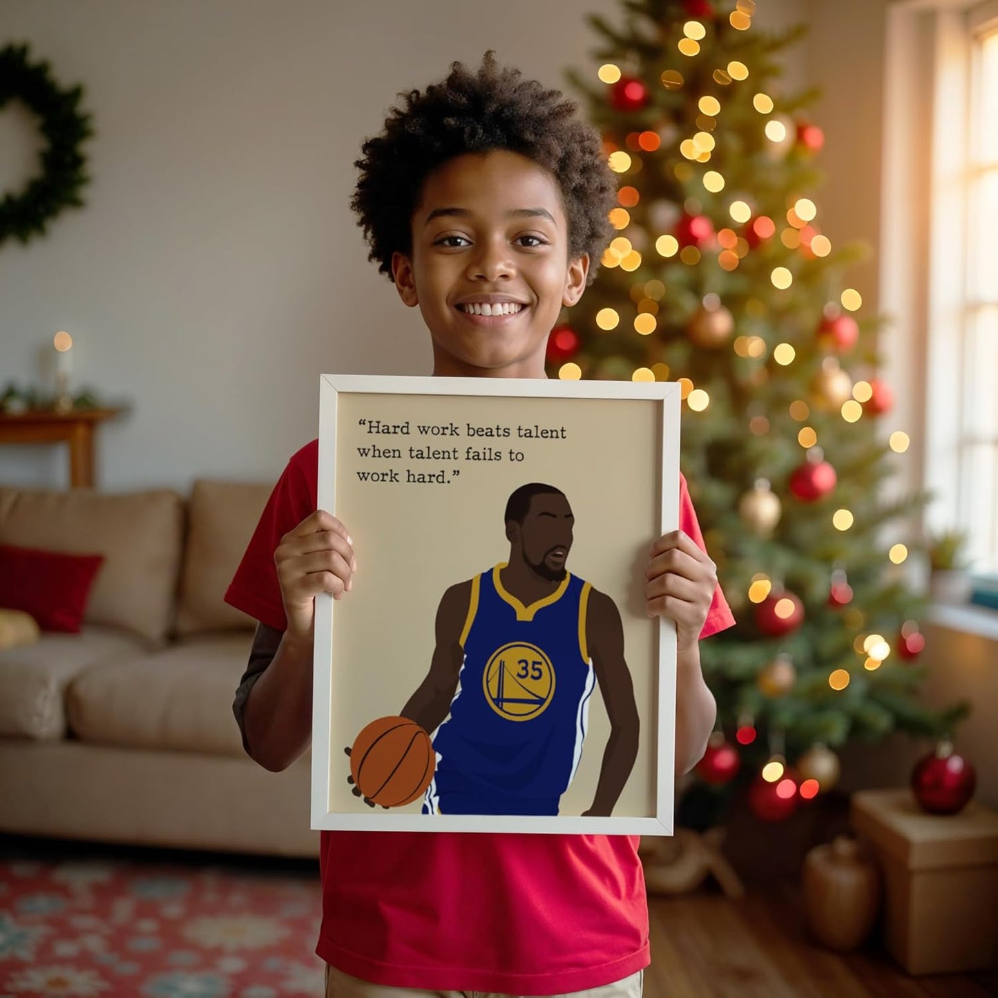 LOLUIS Motivational Basketball Superstar Hand-Drawn Artwork Sport Quote Wall Art Decorations (Unframed 8"x10", Basketball Player 4)