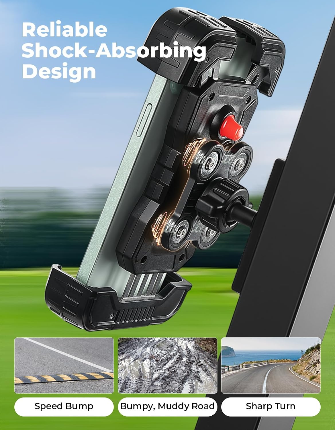 KEMIMOTO Golf Cart Phone Holder, Magnetic Tractor Phone Holder Mount Compatible with EZGO Club Car, Golf Cart Phone Caddy for iPhone/Galaxy/Google Pixel, 360° Rotatable with Vibration Dampening