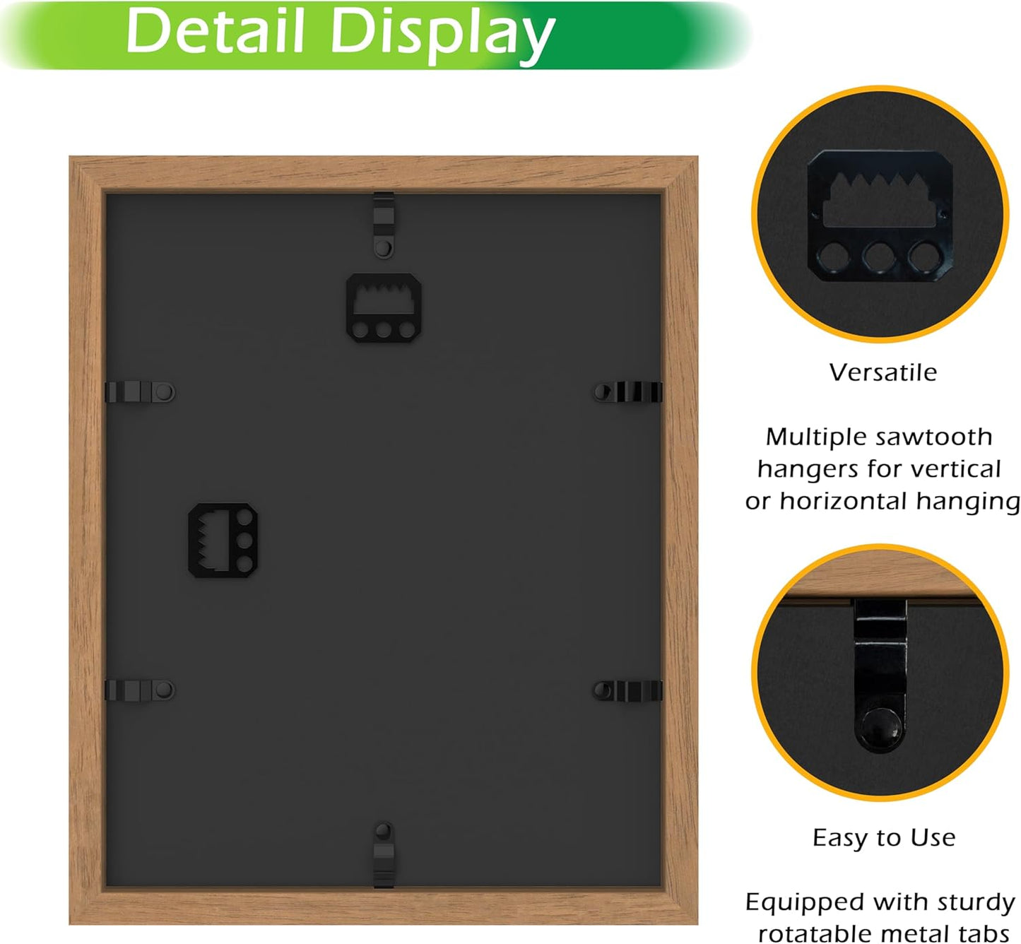 FrameWorks 8” x 10” Golden Oak Wooden Shadow Box Frame – Display Case with Soft Felt Back, Memory Box with Tempered Glass, Display Box with Elegant White Ball Push Pins, Wooden Flower Box