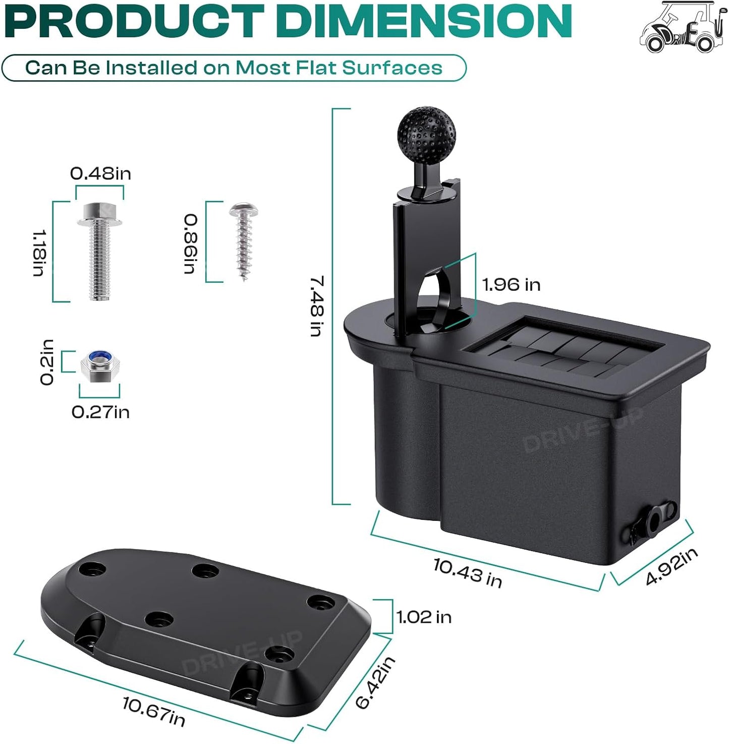Drive-up Universal Golf Cart Ball Washer and Club Cleaner Kit, Golf Ball Cleaner and Club Head Washer, Suitable for Club Car, EZGO, Yamaha Gas and Electric Golf Carts, OEM 603836