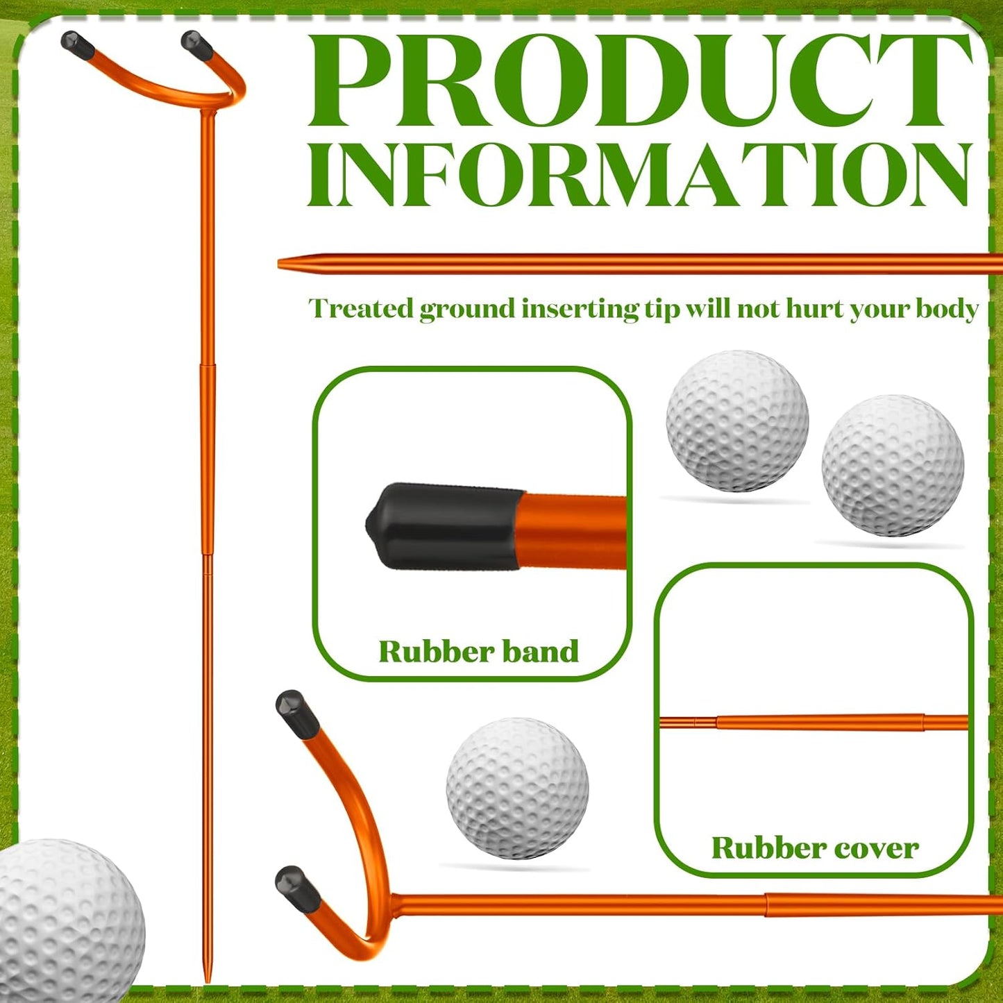 U Shaped Golf Club Holder Detachable Golf Club Stand Made of Stainless Steel Keeps Your Clubs Clean, Dry and Visible, Soft Rubber Covered Metal Golf Club Stand Easy to Carry