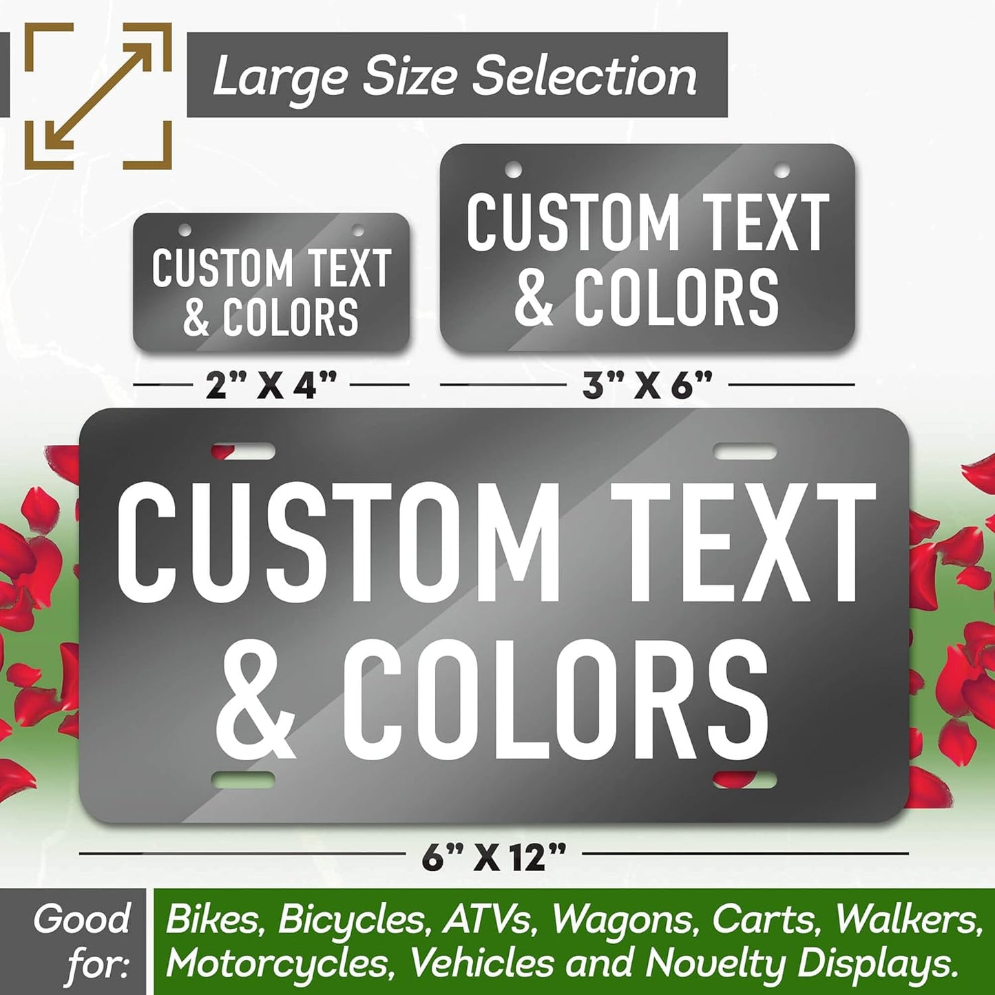 Mini License Plates Personalized, Custom License Plate for Bikes, ATV, Kids Car, Kids Bike, Golf Cart, Wagons and Key Rings | 3X6 Inch Metal - 40 Colors, 20 Fonts, by: My Sign Center, USA