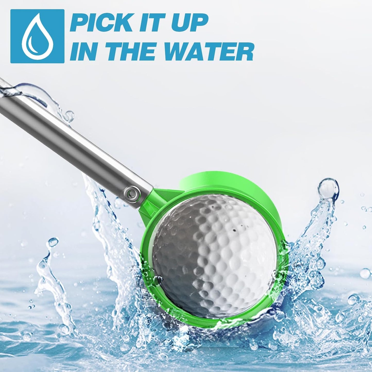 9Ft/12Ft Telescopic Stainless Steel Golf Ball Retriever for Water, High Durability Double Sided Golf Ball Picker Upper, Men's and Women's Golf Accessories Gifts.