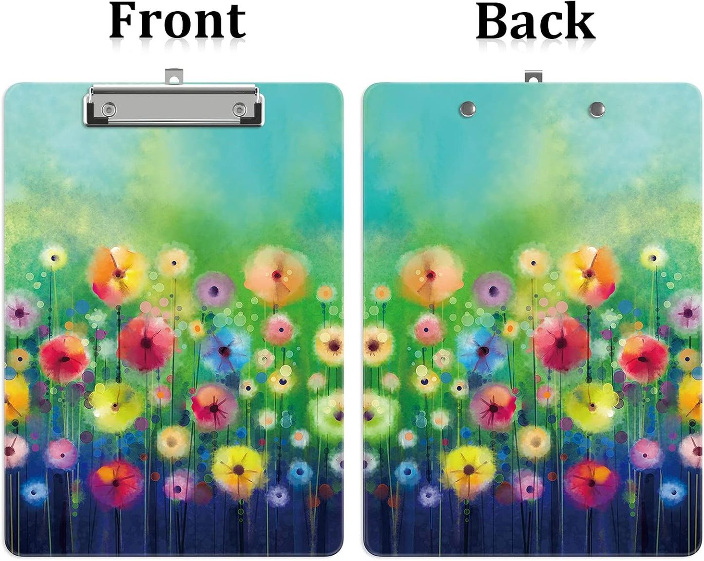 Plastic A4 Clipboards, Cute Clip Board Stardard Letter Size 9 x 12.5 in, Office Decorative for Students Women Men and Kids, Daffodil