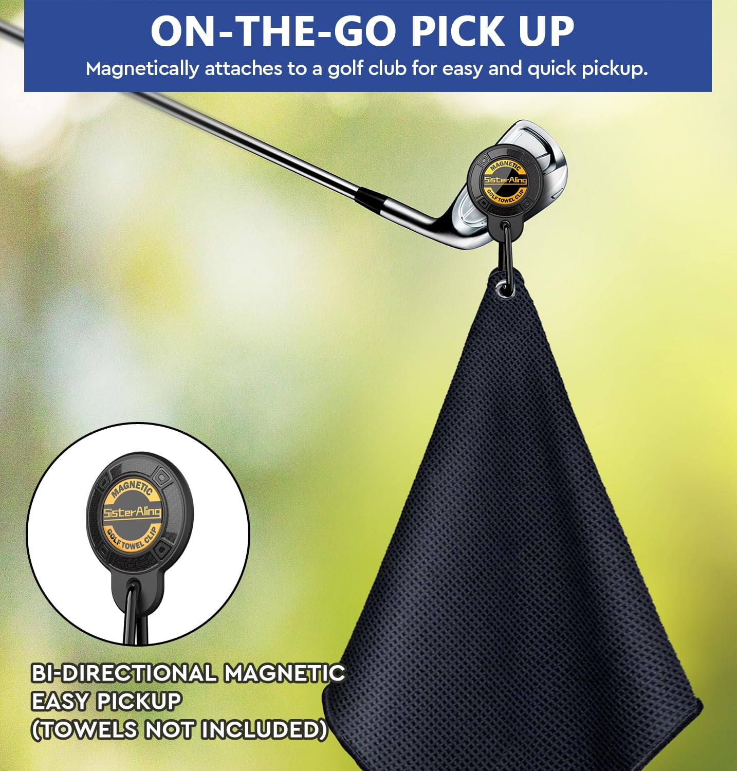 Magnetic Clip for Golf Towel,Removable Industrial Magnetic Accessories Design for Strong Hold to Golf Carts or Clubs