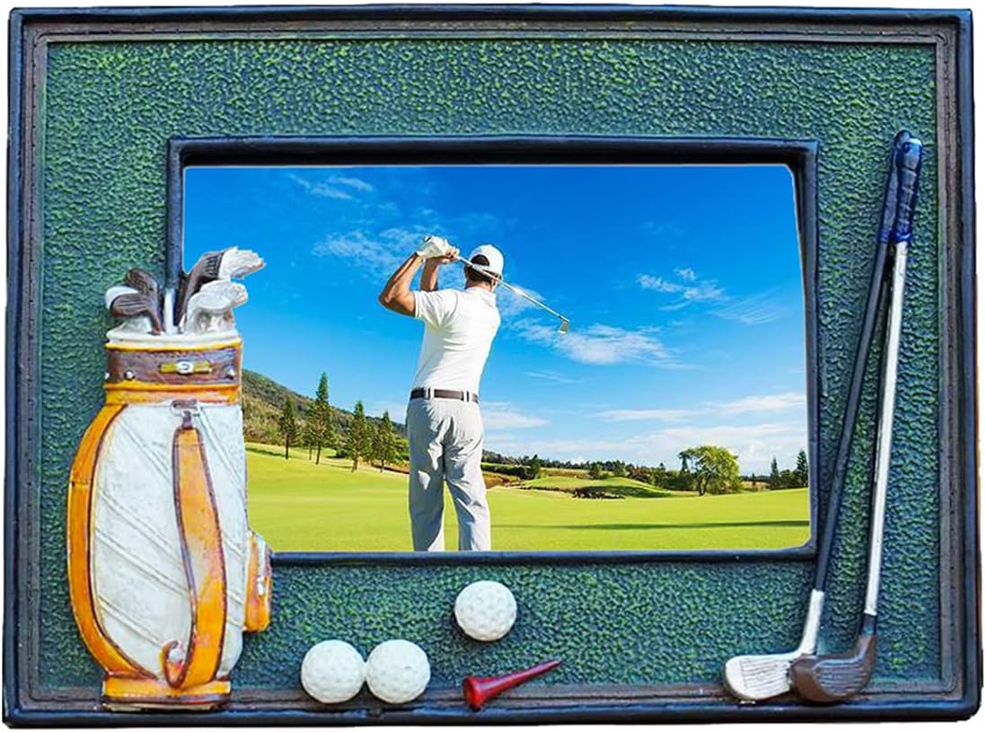 3D Golf Photo Frame Unique Handmade Golf Gifts for Golf Father/Men/Women/Dad/Mom (Black-1)