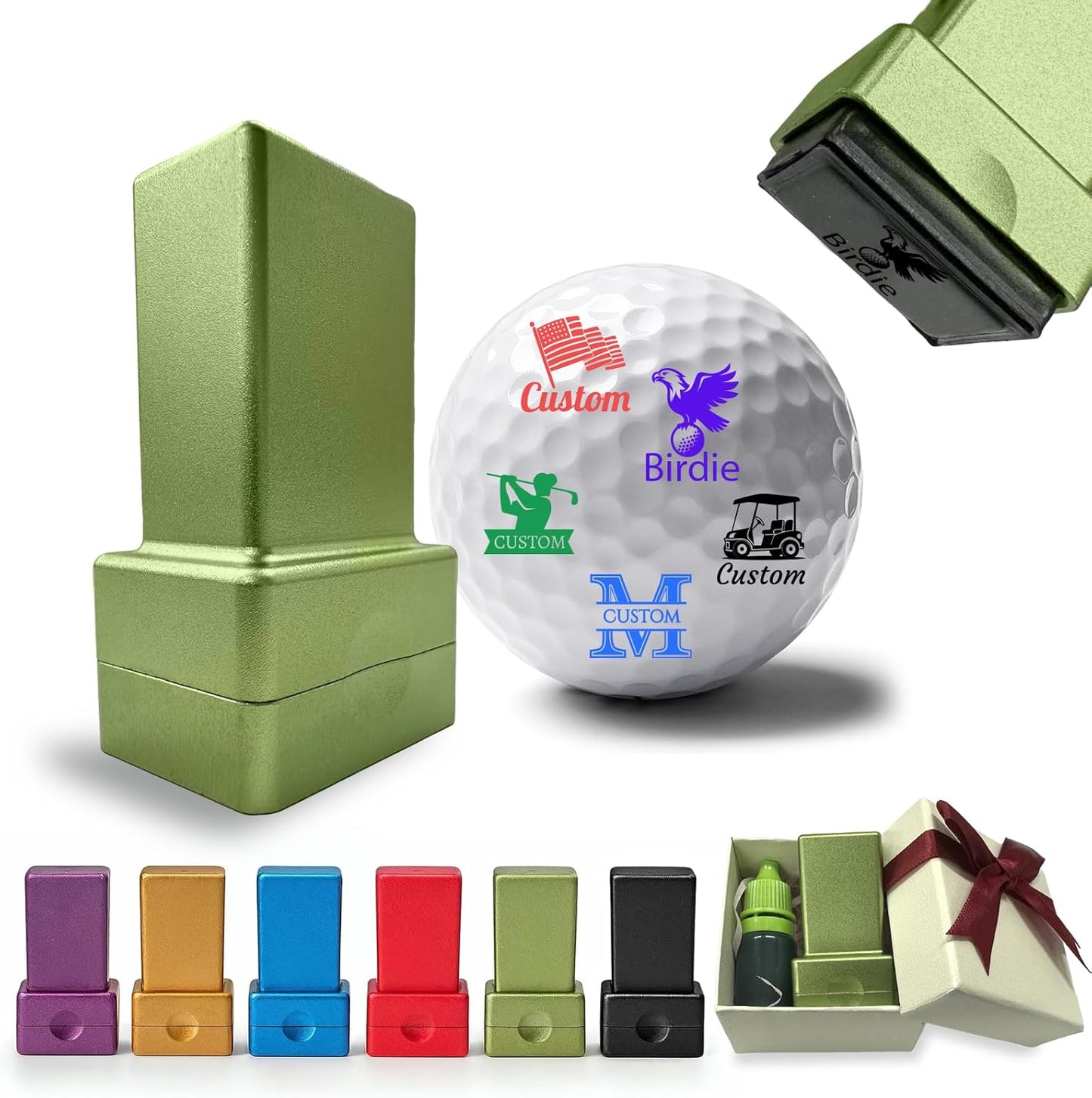 HDSD Custom Golf Ball Stamp Personalized Self-Ink Waterproof & Long-Lasting Monogram for Golfers