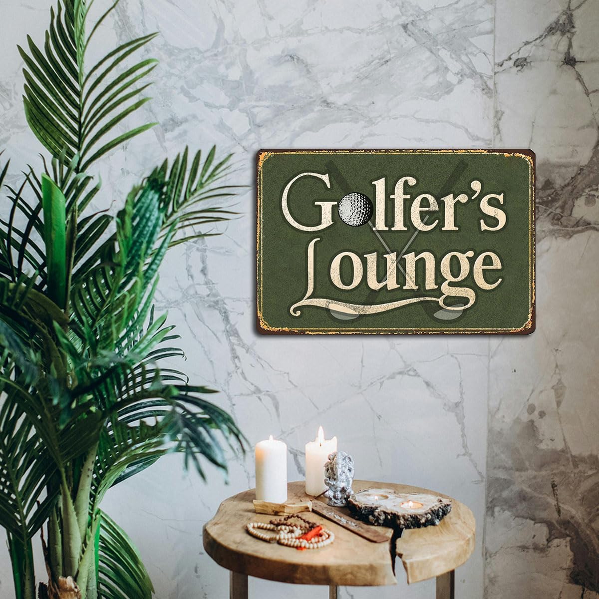 Golfer’s Lounge Tin Sign – Golf Wall Decor for Nursery, Office, Bathroom or Home – Vintage Golf Room Decoration Metal Sign for Bar, Man Cave, or Golf Zone – Golf Signs Gift Idea 8x12 Inch