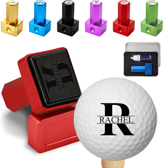 Personalized Custom Golf Ball Stamp Markers with Ink Customized Logo Monogram Name Golf Ball Stamper for Golfer Husband Boyfriend Dad Gift Reusable Your Own Golf Ball Stamps