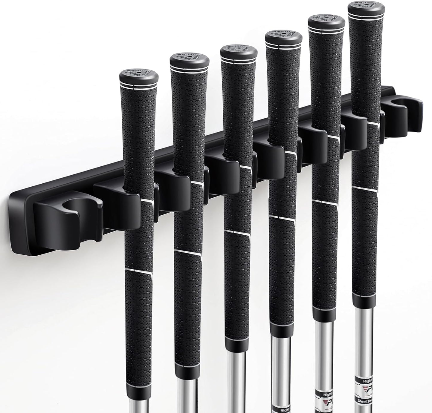 Wooden Golf Club Holder Wall Mount Golf Club Rack Hanger Organizer for Wall Display Garage Putters with Screws, Grip up Type