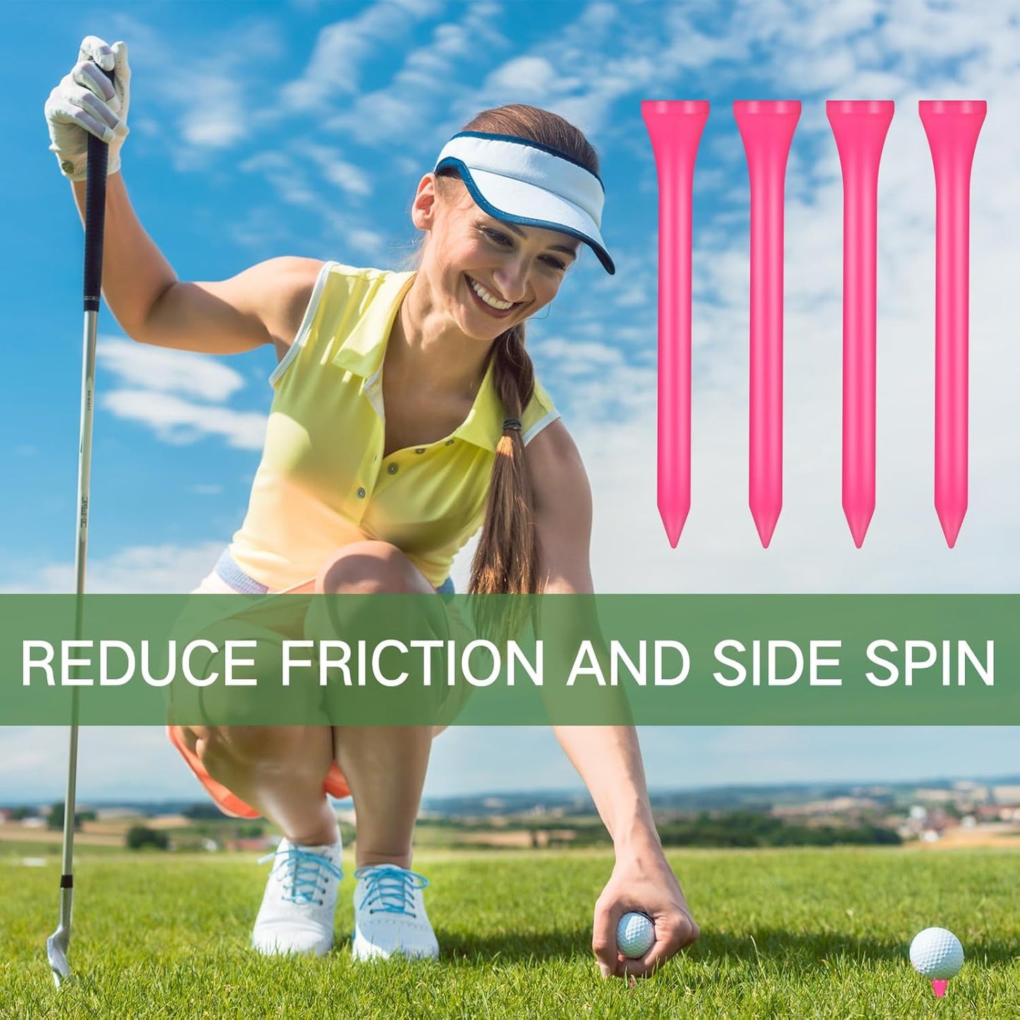 Mudder 600 Pack Golf Tees Bulk Wooden Golf Tees Wood for Men Balls Accessories