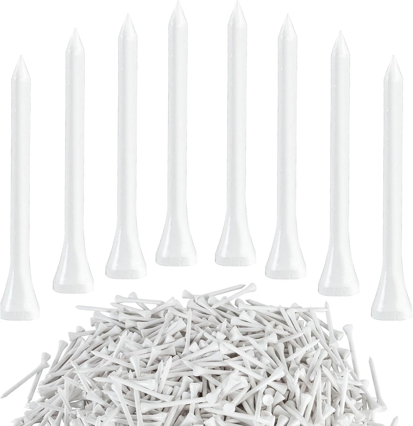 Bamboo Golf Tees 1000 PCS, 2-3/4 inch(70mm) & 3-1/4 inch (83mm) Length, Stronger Than Wood Tees